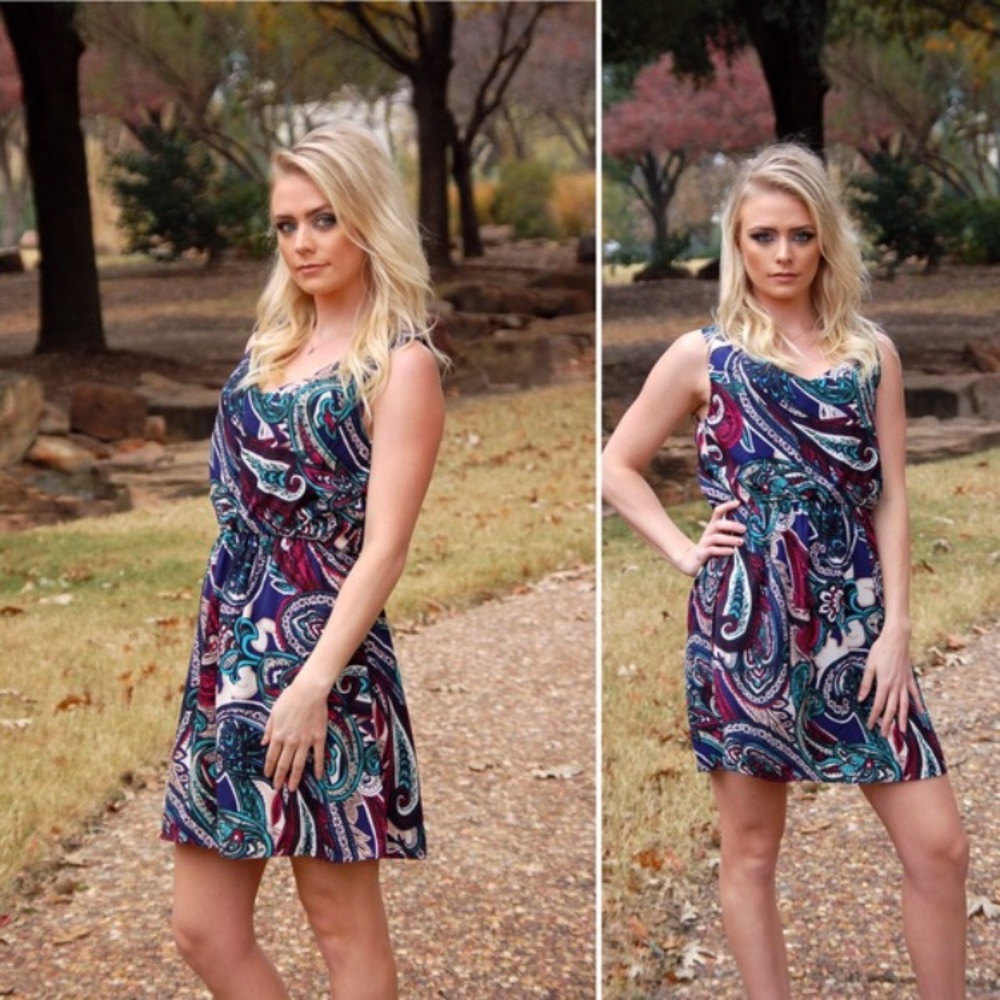 Pink Owl Paisley Print Dress —#121 - Picture 4 of 9